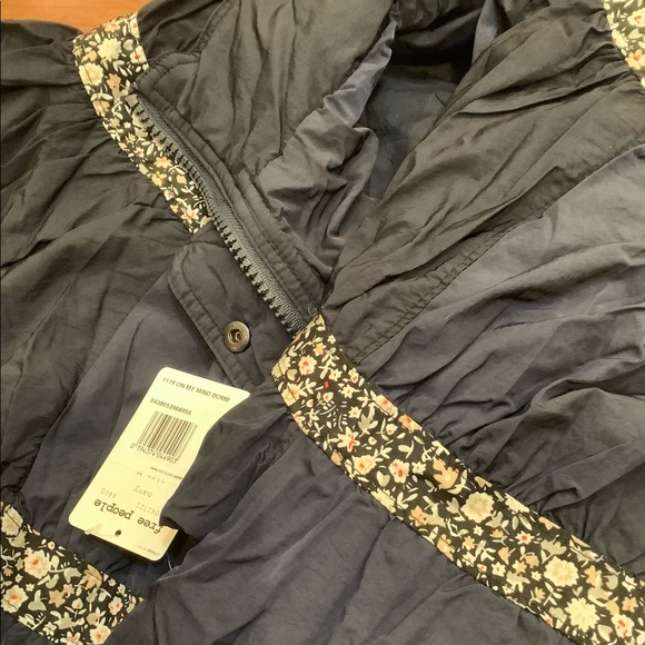 New! Free People Retro Inspired Bomber Floral Tiered Stripes Jacket Coat - Picture 6 of 7